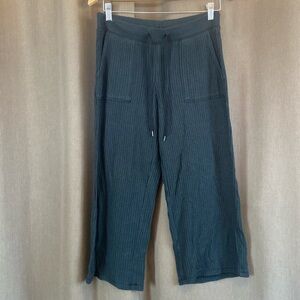 J. Crew Waffle Knit Wide Leg Cropped Lounge Pants